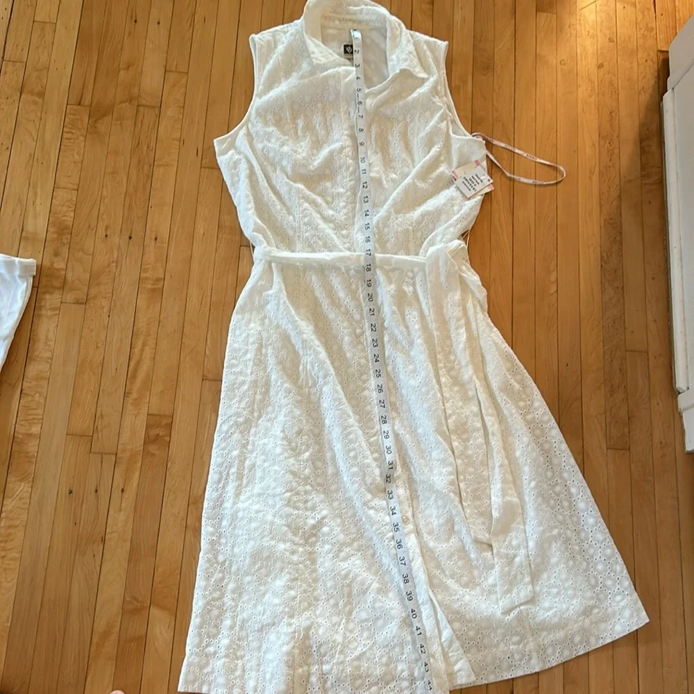 Anne Klein White button down Eyelet dress 10 NWT - Picture 6 of 6